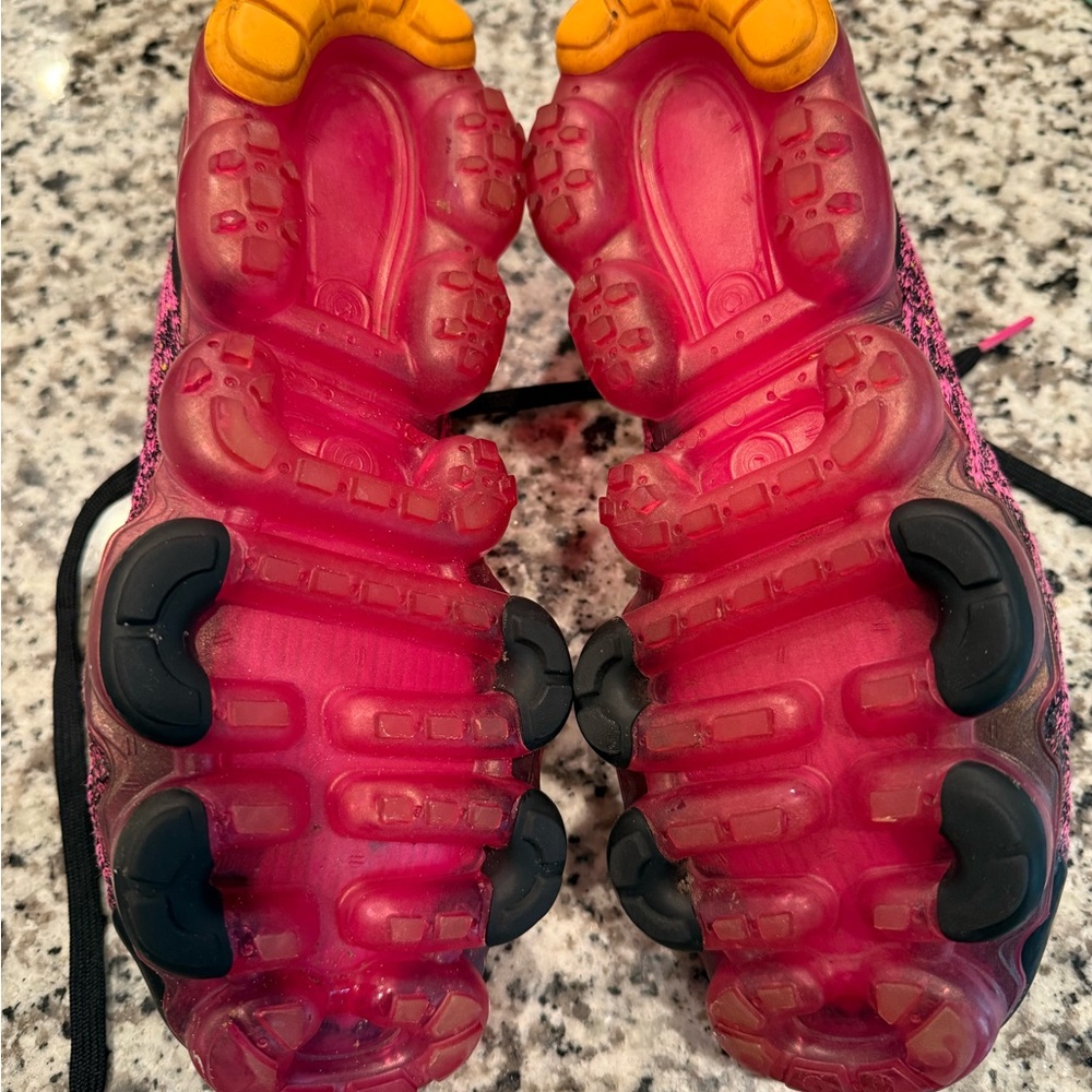 Nike Black and Pink Knit Sneakers with Yellow Accents - Picture 5 of 10